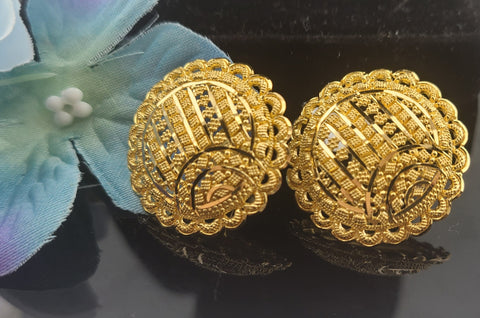 22K Solid Gold Designer Studs EE123 - Royal Dubai Jewellers