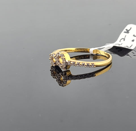 22K Solid Gold Teardrop Zircon Ring R9496 - Royal Dubai Jewellers