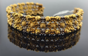 21K Solid Gold Designer Two Tone Bracelet BR6301 - Royal Dubai Jewellers