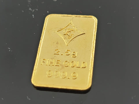 24K Solid Floral Gold Bar cn2 - Royal Dubai Jewellers