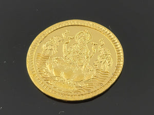 24K Laxmi Ganesh Gold Coin cn8 - Royal Dubai Jewellers