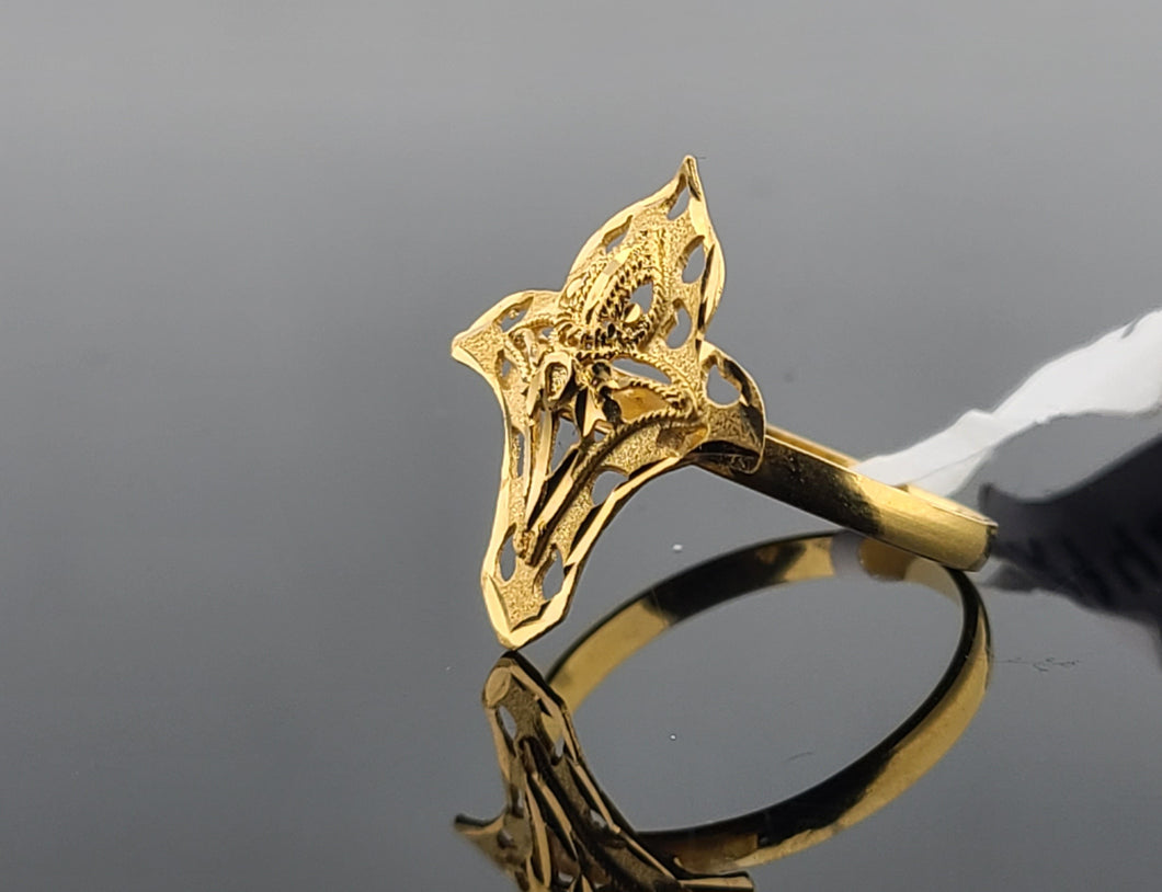 22K Solid Gold Designer Floral Ring R9462 - Royal Dubai Jewellers
