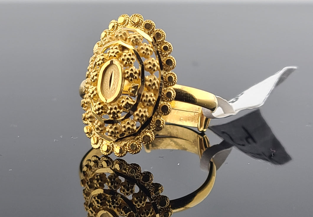 22K Solid Gold Floral Ring R10188 - Royal Dubai Jewellers