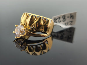 21K Solid Gold Designer Zircon Ring R9609 - Royal Dubai Jewellers