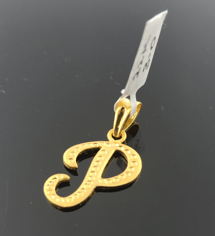 22K Solid Gold Initial N Pendant P5778 - Royal Dubai Jewellers