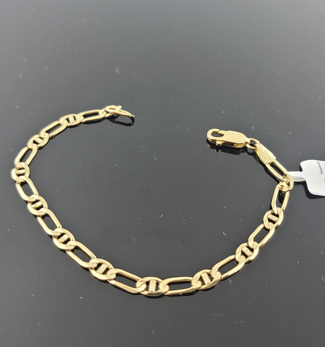 14K Solid Gold Curb Link Bracelet B9590 - Royal Dubai Jewellers
