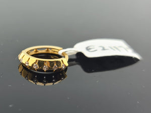 21K Solid Gold Designer Zircon Single Earring E21172 - Royal Dubai Jewellers