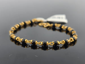 22K Solid Gold Black Beads Bracelet CB1857 - Royal Dubai Jewellers
