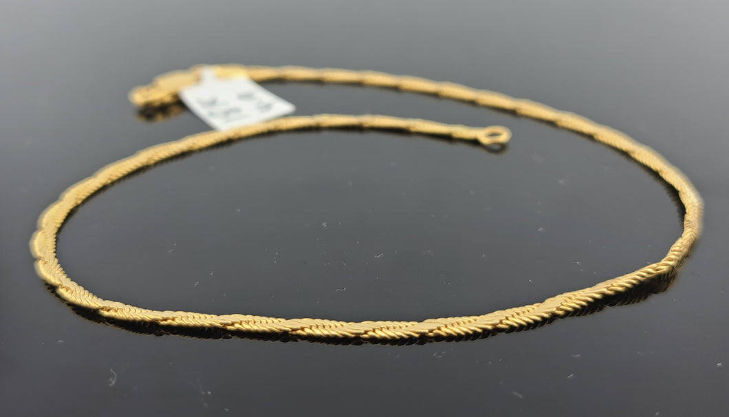 18K Solid Gold Twisted Chain Bracelet B9848 - Royal Dubai Jewellers