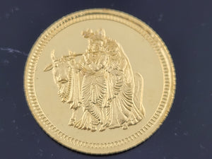 24K Radha Krishan Solid Gold Coin cn28 - Royal Dubai Jewellers