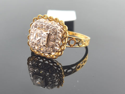 22K Solid Gold Designer Zircon Ring R16814 - Royal Dubai Jewellers