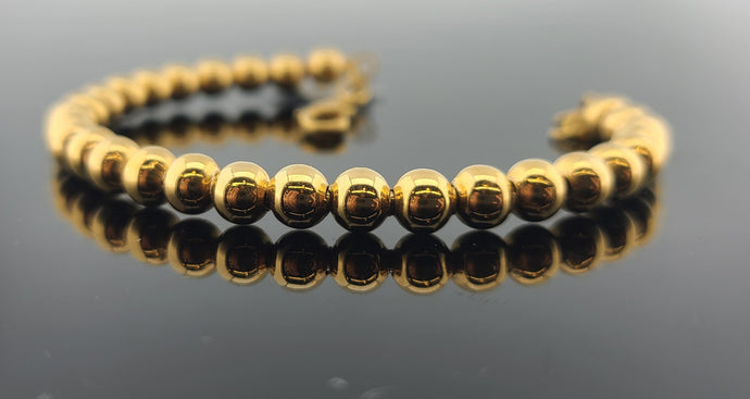 21K Solid Gold Designer Beaded Bracelet B9427 - Royal Dubai Jewellers