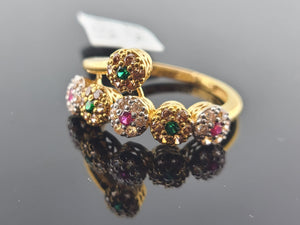 22K Solid Gold Zircon Ring R16811 - Royal Dubai Jewellers