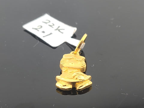 22K Solid Gold Kitty Pendant P6280 - Royal Dubai Jewellers
