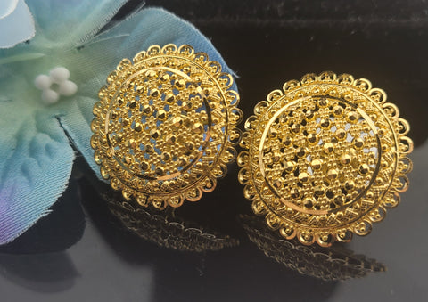 22K Solid Gold Designer Studs EE124 - Royal Dubai Jewellers