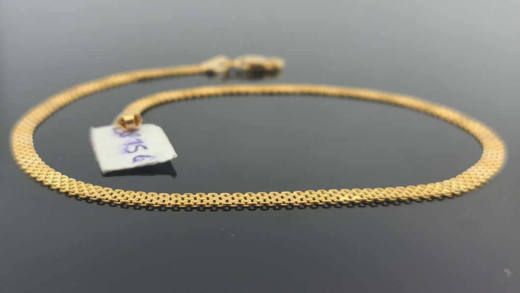 22K Solid Gold Simple Chain Anklet B8756 - Royal Dubai Jewellers