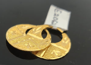 22K Solid Gold Sandblasted Floral Nattiya E20621 - Royal Dubai Jewellers