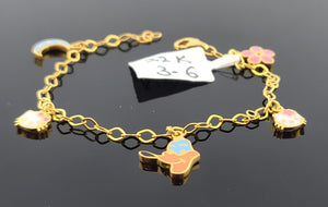 22K Solid Gold Fancy Charm Bracelet CB1818 - Royal Dubai Jewellers