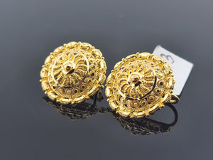 22K Solid Gold Round Studs EE43 - Royal Dubai Jewellers