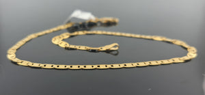 22K Solid Gold Simple Chain Anklet B8682 - Royal Dubai Jewellers