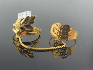 22K Solid Gold Sandblasted Set Of Rings R10189 - Royal Dubai Jewellers