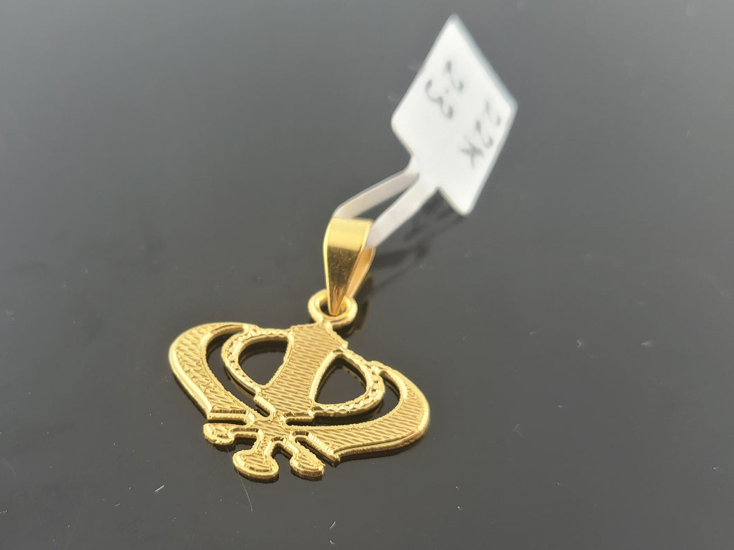 22K Solid Gold Sikh Khanda Pendant P6383 - Royal Dubai Jewellers