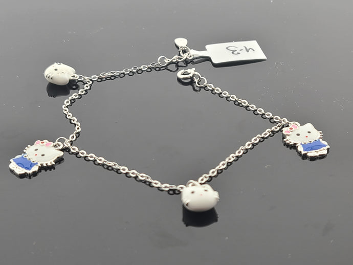 Sterling Silver Kitty Baby Bracelet SB53 - Royal Dubai Jewellers