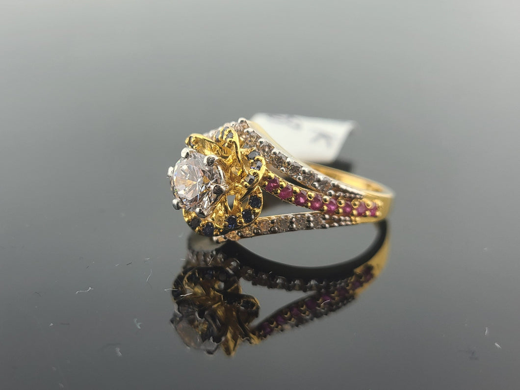 22K Solid Gold Floral Ring R10096 - Royal Dubai Jewellers