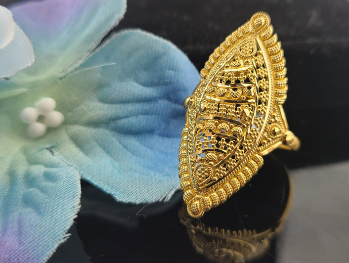 22K Solid Gold Designer Ring R16874 - Royal Dubai Jewellers