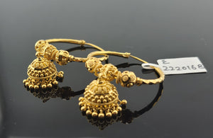 22K Solid Gold Designer Hoops E2220168 - Royal Dubai Jewellers