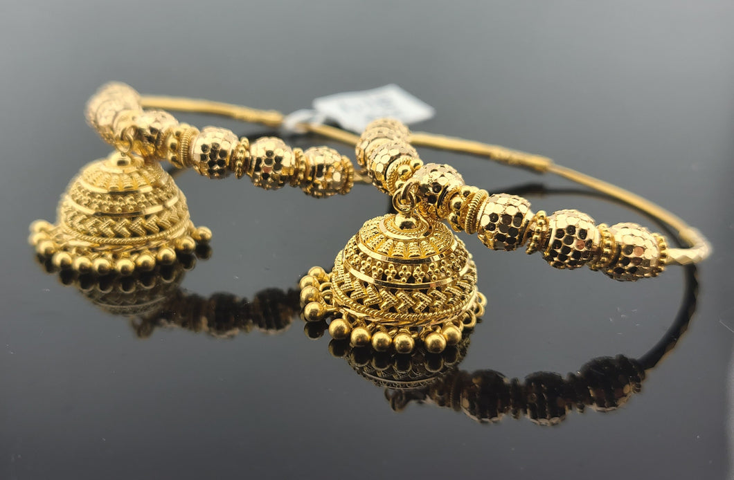 22K Solid Gold Designer Hoops E2220178 - Royal Dubai Jewellers