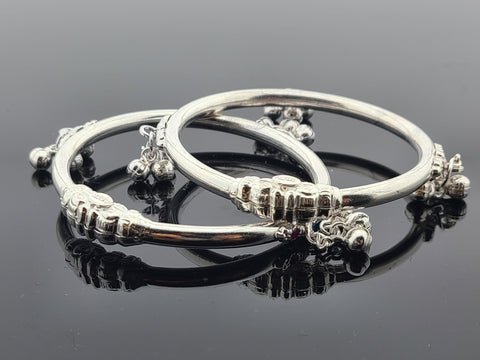 Sterling Silver Designer 2 Pc Bangle Set SB17 - Royal Dubai Jewellers