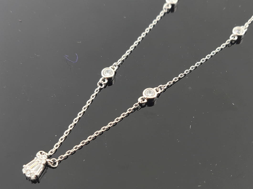 Sterling Silver Designer Chain With Crystal Pendant SCP7 - Royal Dubai Jewellers