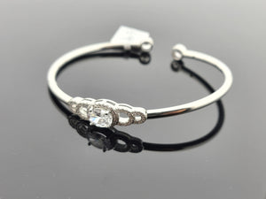 Sterling Silver Open Cuff Zircon Bracelet SB1 - Royal Dubai Jewellers