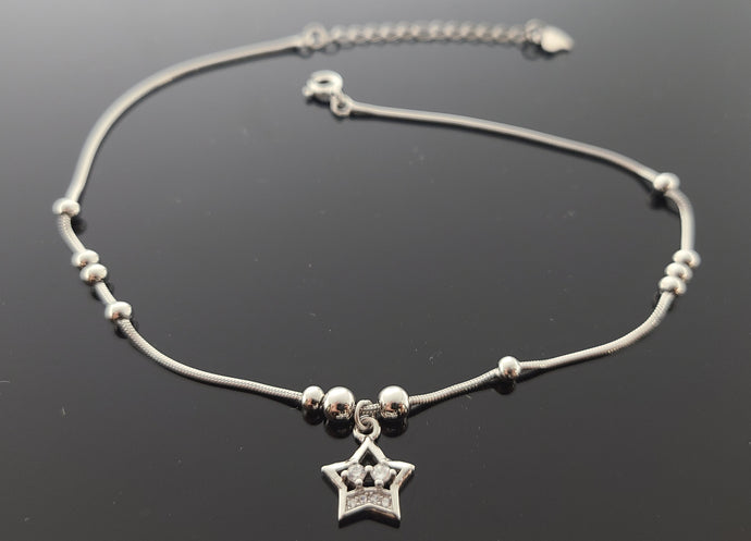 Sterling Silver Designer Anklets With Charms SA36 - Royal Dubai Jewellers