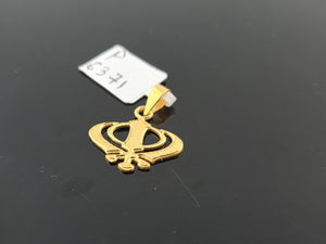 22K Solid Gold Sikh Khanda Pendant P6371 - Royal Dubai Jewellers