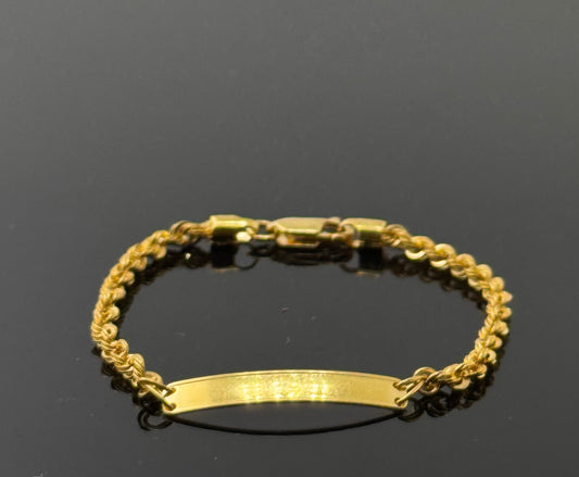 22k Children High Polished Plate  Bracelet BBB52