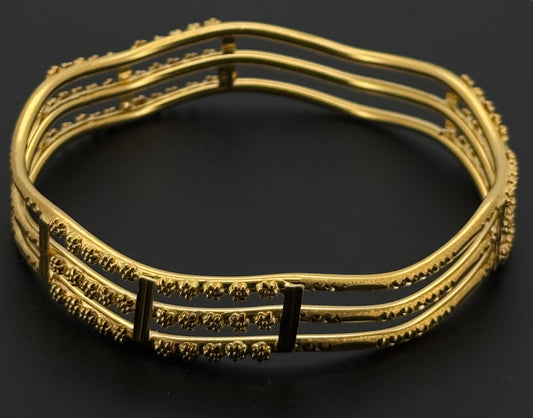 22K Solid Gold Fancy Bangles BG210