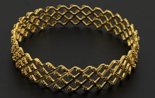 22K Solid Gold Fancy Bangles BG234