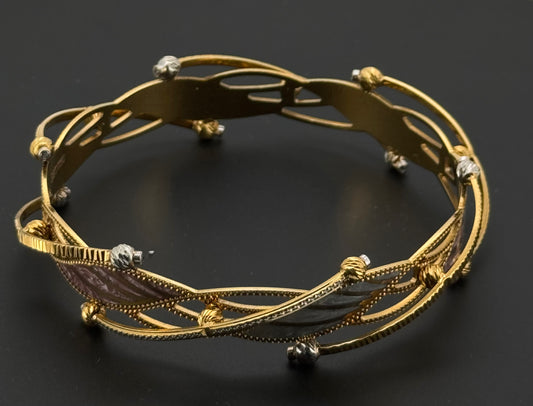 22K Solid Gold Fancy Bangles BG254