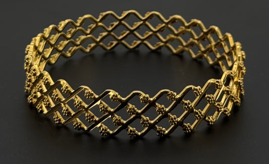 22K Solid Gold Fancy Bangles BG258