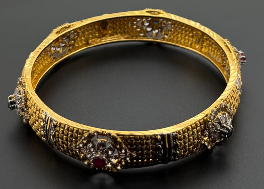 22K Solid Gold Fancy Bangles BG300