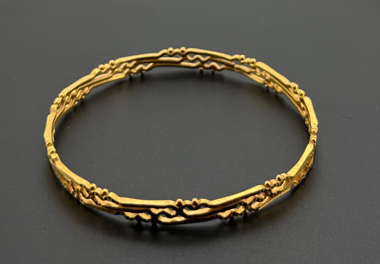 22K Solid Gold Fancy Bangles BG303