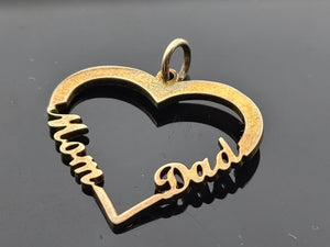 Custom Name Pendant in Heart Style 8 - Royal Dubai Jewellers