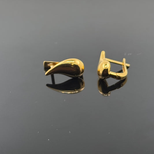 22k Solid Gold Simple Ladies Hoops E124