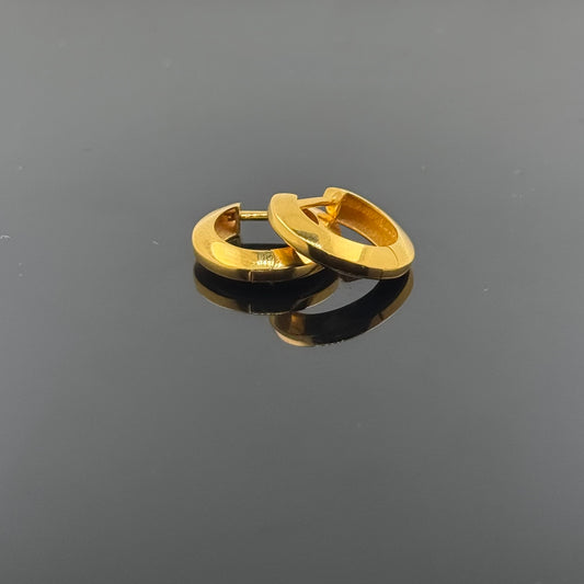 22k Solid Gold Simple Ladies Hoops E125