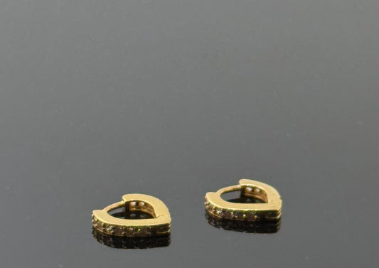 22k Solid Gold Simple Ladies Hoops E141