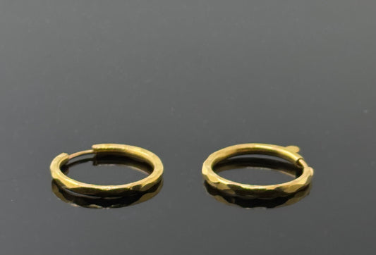 22k Solid Gold Simple Ladies Hoops E146
