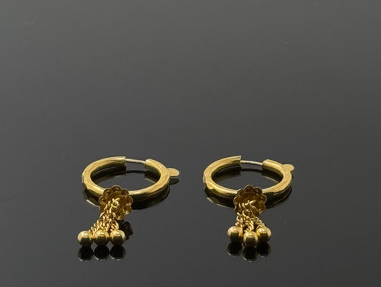 22k Solid Gold Simple Ladies Hoops E148