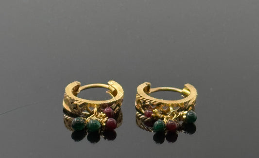 22k Solid Gold Simple Ladies Hoops E149